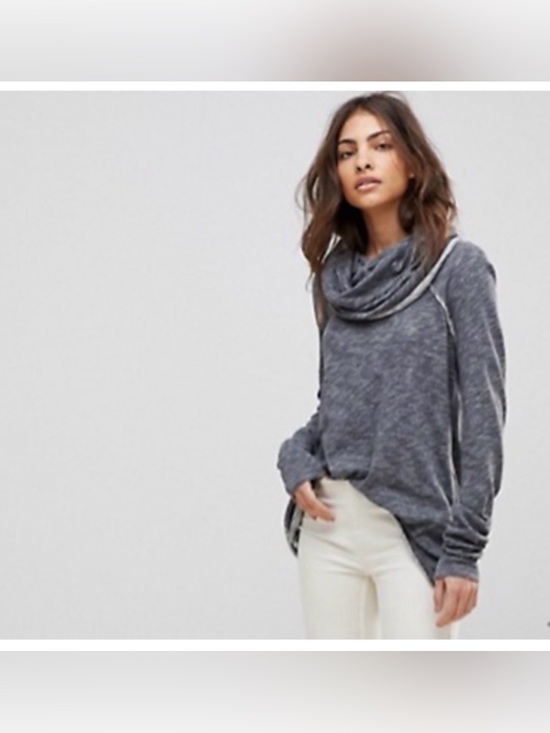 FP Beach Tops - Free People FP Beach Two Body Corps Deux Cotton Cocoon Cowl Pullover